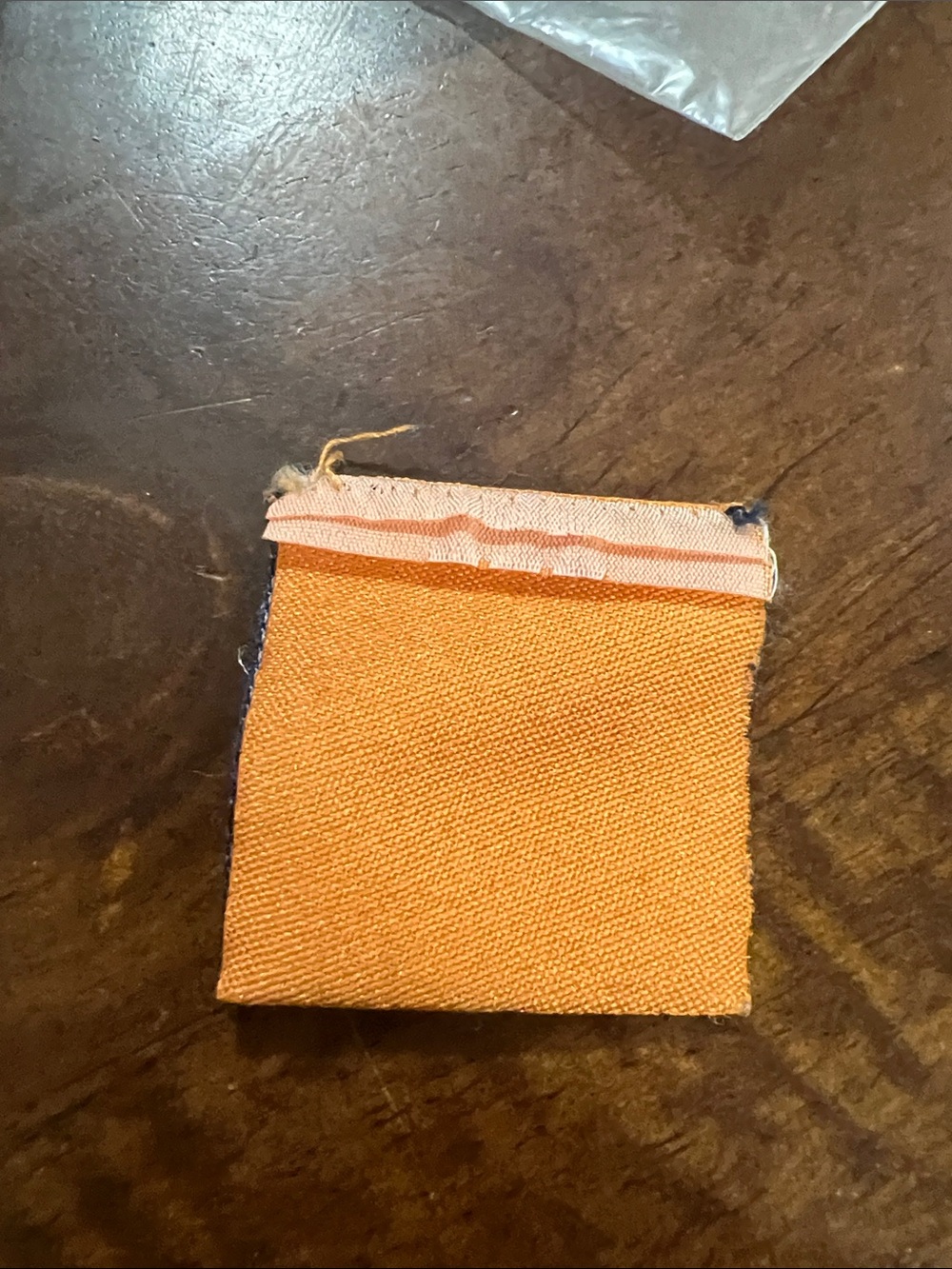 Tory Burch Orange Fabric Logo Patch with Navy Emblem - Picture 2 of 3